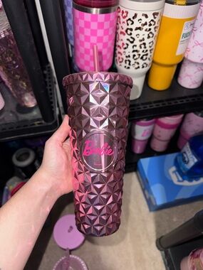 Barbie Iridescent Studded Travel Tumbler in Pink and Purple